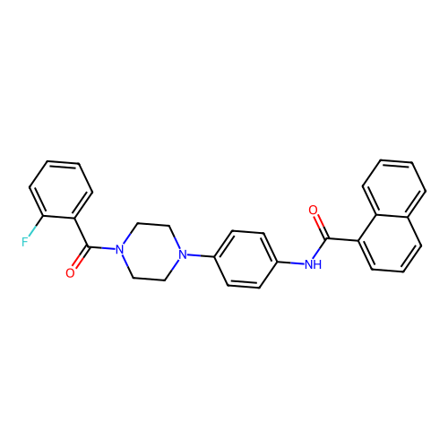 N-[4-[4-(2-fluorobenzoyl)piperazin-1-yl]phenyl]naphthalene-1-carboxamide structure