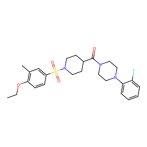 [1-(4-ethoxy-3-methylphenyl)sulfonylpiperidin-4-yl]-[4-(2-fluorophenyl)piperazin-1-yl]methanone structure