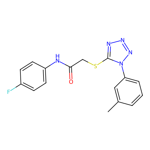 N-(4-fluorophenyl)-2-[1-(3-methylphenyl)tetrazol-5-yl]sulfanylacetamide structure