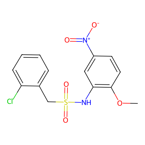 1-(2-chlorophenyl)-N-(2-methoxy-5-nitrophenyl)methanesulfonamide structure