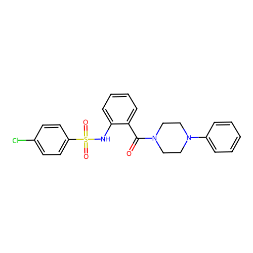 4-chloro-N-(2-(4-phenylpiperazine-1-carbonyl)phenyl)benzenesulfonamide structure