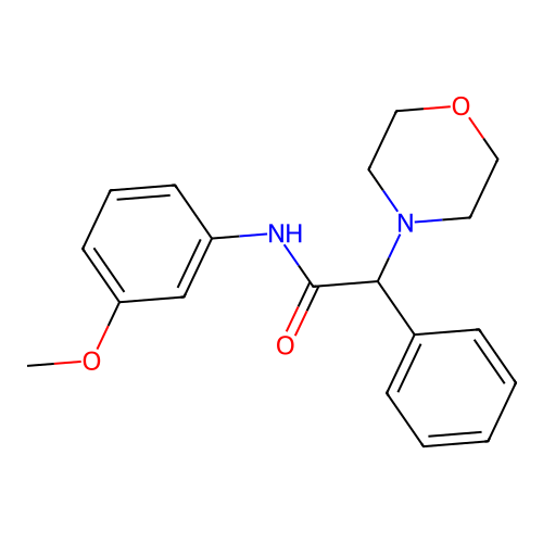N-(3-methoxyphenyl)-2-morpholin-4-yl-2-phenylacetamide structure