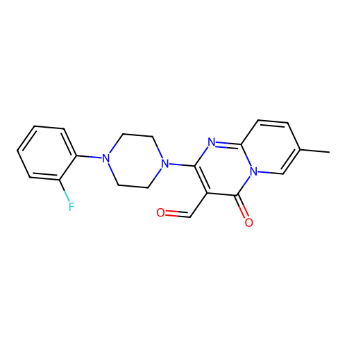 2-[4-(2-fluorophenyl)piperazin-1-yl]-7-methyl-4-oxopyrido[1,2-a]pyrimidine-3-carbaldehyde structure