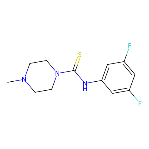 N-(3,5-difluorophenyl)-4-methylpiperazine-1-carbothioamide structure