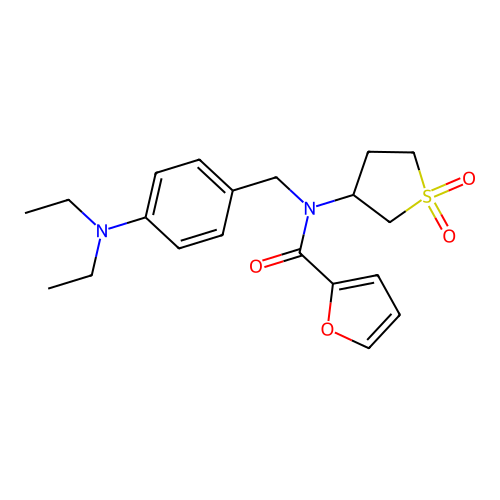 N-[4-(diethylamino)benzyl]-N-(1,1-dioxidotetrahydrothiophen-3-yl)furan-2-carboxamide structure