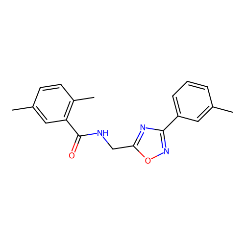 2,5-dimethyl-N-[[3-(3-methylphenyl)-1,2,4-oxadiazol-5-yl]methyl]benzamide structure