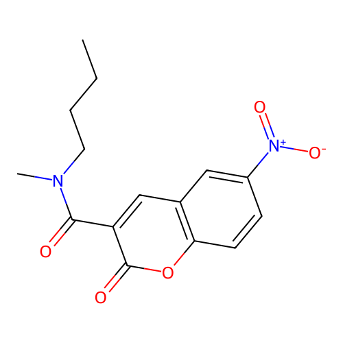 N-butyl-N-methyl-6-nitro-2-oxo-2H-chromene-3-carboxamide structure