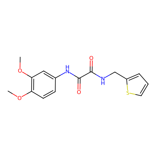 N'-(3,4-dimethoxyphenyl)-N-(thiophen-2-ylmethyl)oxamide structure