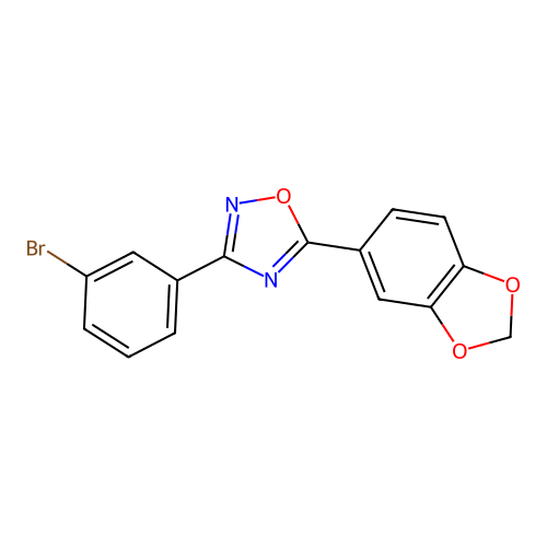 5-(1,3-Benzodioxol-5-yl)-3-(3-bromophenyl)-1,2,4-oxadiazole structure