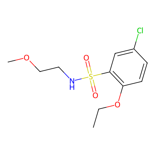 5-chloro-2-ethoxy-N-(2-methoxyethyl)benzenesulfonamide structure