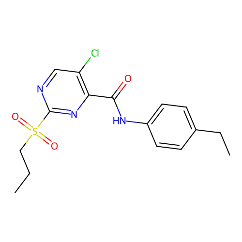 5-chloro-N-(4-ethylphenyl)-2-propylsulfonylpyrimidine-4-carboxamide structure