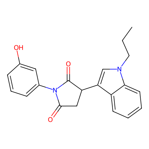 1-(3-hydroxyphenyl)-3-(1-propyl-1H-indol-3-yl)pyrrolidine-2,5-dione structure
