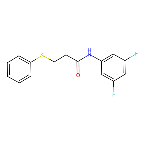 N-(3,5-difluorophenyl)-3-(phenylsulfanyl)propanamide structure