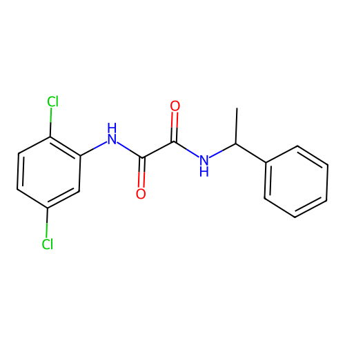 N-(2,5-dichlorophenyl)-N'-(1-phenylethyl)oxamide structure