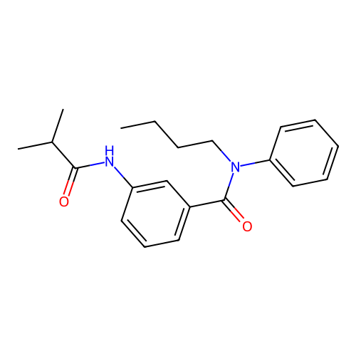 N-butyl-3-(2-methylpropanoylamino)-N-phenylbenzamide structure