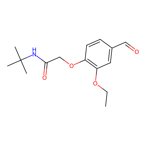 N-tert-butyl-2-(2-ethoxy-4-formylphenoxy)acetamide structure