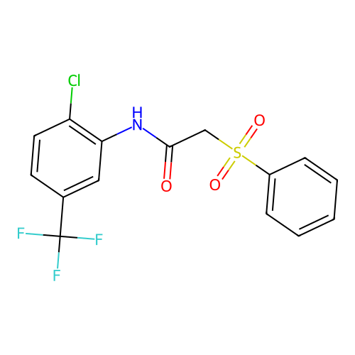 N-[2-chloro-5-(trifluoromethyl)phenyl]-2-(phenylsulfonyl)acetamide structure