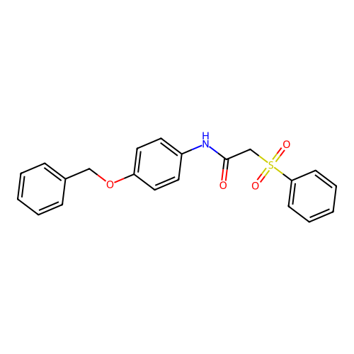 2-(benzenesulfonyl)-N-(4-phenylmethoxyphenyl)acetamide structure