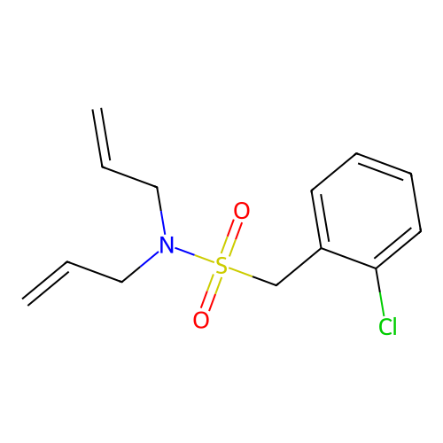 1-(2-chlorophenyl)-N,N-bis(prop-2-enyl)methanesulfonamide structure