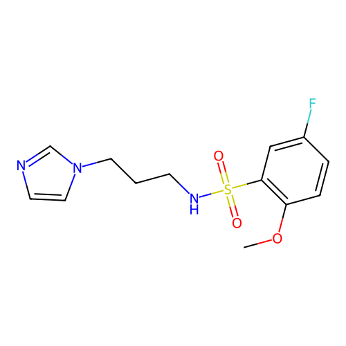 5-fluoro-N-(3-imidazol-1-ylpropyl)-2-methoxybenzenesulfonamide structure