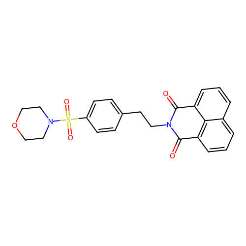 2-(4-(morpholinosulfonyl)phenethyl)-1H-benzo[de]isoquinoline-1,3(2H)-dione structure