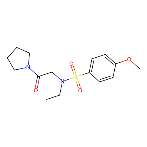 N-ethyl-4-methoxy-N-(2-oxo-2-pyrrolidin-1-ylethyl)benzenesulfonamide structure
