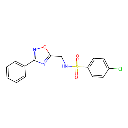 4-chloro-N-[(3-phenyl-1,2,4-oxadiazol-5-yl)methyl]benzenesulfonamide structure