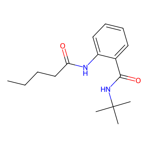 N-tert-butyl-2-(pentanoylamino)benzamide structure