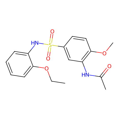 N-[5-[(2-ethoxyphenyl)sulfamoyl]-2-methoxyphenyl]acetamide structure