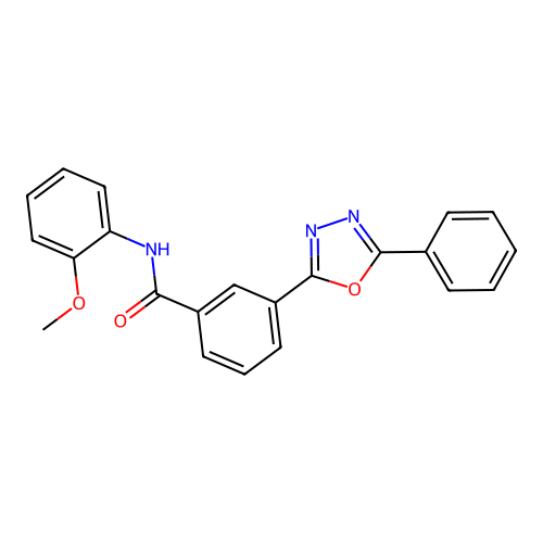 N-(2-methoxyphenyl)-3-(5-phenyl-1,3,4-oxadiazol-2-yl)benzamide structure