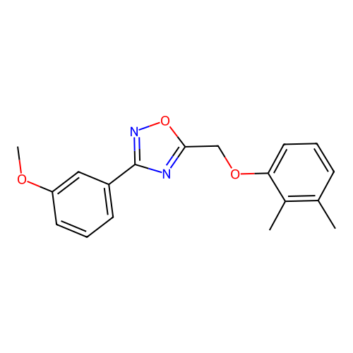 5-[(2,3-Dimethylphenoxy)methyl]-3-(3-methoxyphenyl)-1,2,4-oxadiazole structure