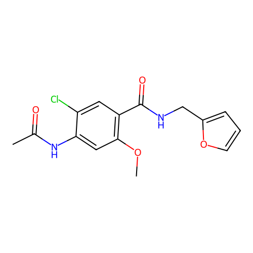 4-acetamido-5-chloro-N-(furan-2-ylmethyl)-2-methoxybenzamide structure