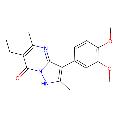 3-(3,4-dimethoxyphenyl)-6-ethyl-2,5-dimethylpyrazolo[1,5-a]pyrimidin-7(4H)-one structure