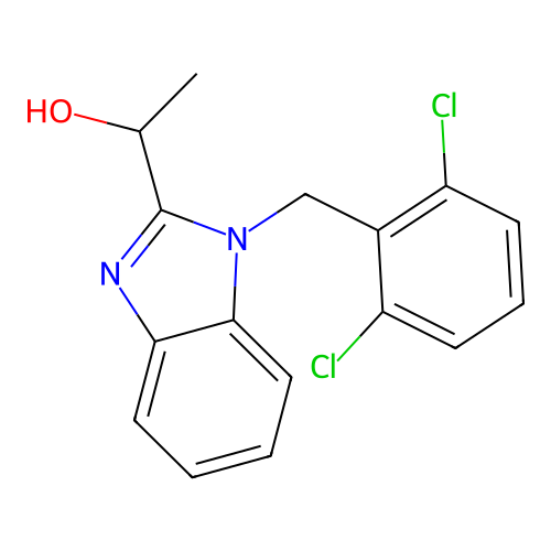 1-(1-(2,6-dichlorobenzyl)-1H-benzo[d]imidazol-2-yl)ethanol structure
