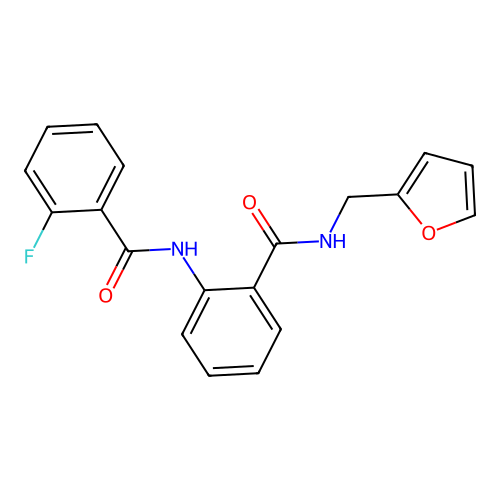 2-[(2-fluorobenzoyl)amino]-N-(furan-2-ylmethyl)benzamide structure