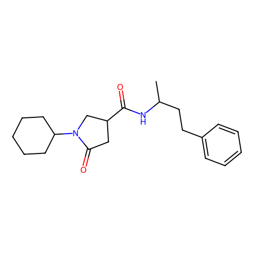 1-cyclohexyl-5-oxo-N-(4-phenylbutan-2-yl)pyrrolidine-3-carboxamide structure
