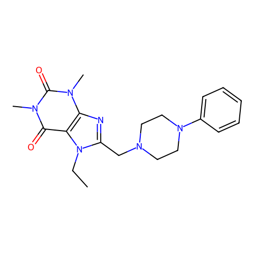 7-Ethyl-1,3-dimethyl-8-[(4-phenylpiperazin-1-yl)methyl]purine-2,6-dione structure