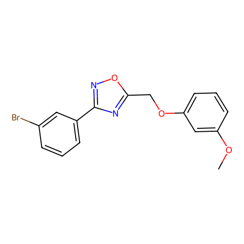 3-(3-Bromophenyl)-5-[(3-methoxyphenoxy)methyl]-1,2,4-oxadiazole structure