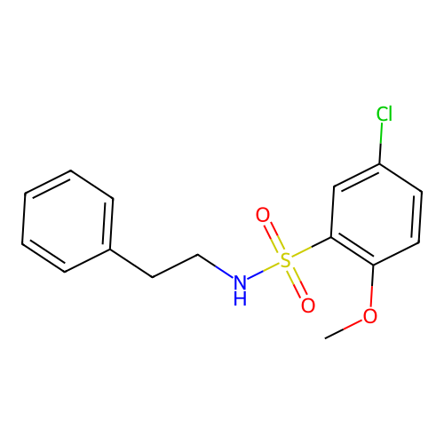 5-chloro-2-methoxy-N-(2-phenylethyl)benzenesulfonamide structure