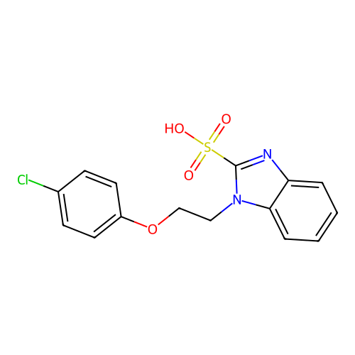 1-[2-(4-chlorophenoxy)ethyl]-1H-benzimidazole-2-sulfonic acid structure