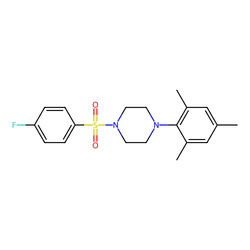 1-[(4-Fluorophenyl)sulfonyl]-4-mesitylpiperazine structure