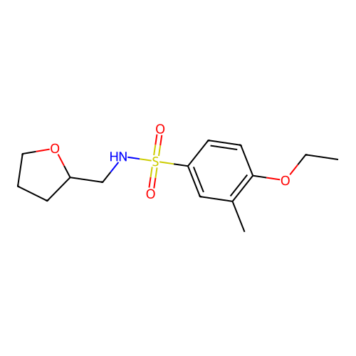 4-ethoxy-3-methyl-N-(oxolan-2-ylmethyl)benzenesulfonamide structure
