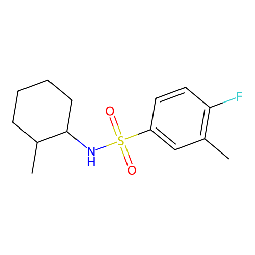 4-fluoro-3-methyl-N-(2-methylcyclohexyl)benzenesulfonamide structure
