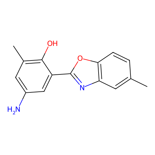 4-Amino-2-methyl-6-(5-methyl-1,3-benzoxazol-2-yl)phenol structure