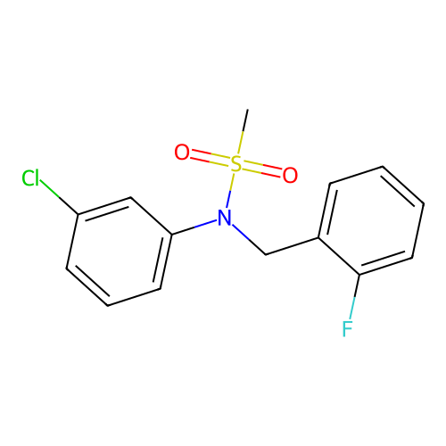 N-(3-chlorophenyl)-N-[(2-fluorophenyl)methyl]methanesulfonamide structure