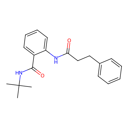 N-tert-butyl-2-(3-phenylpropanoylamino)benzamide structure