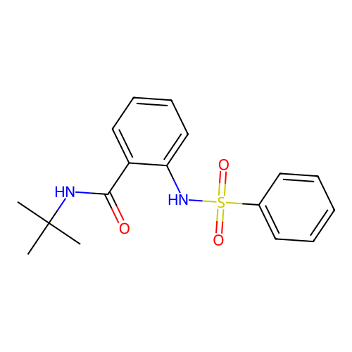 2-(benzenesulfonamido)-N-tert-butylbenzamide structure