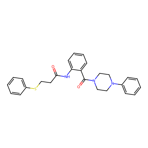 N-[2-(4-phenylpiperazine-1-carbonyl)phenyl]-3-phenylsulfanylpropanamide structure