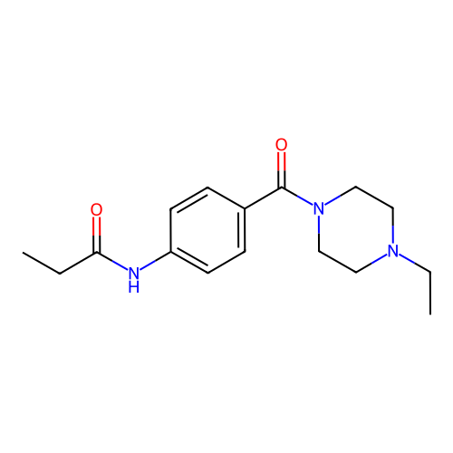 N-[4-(4-ethylpiperazine-1-carbonyl)phenyl]propanamide structure