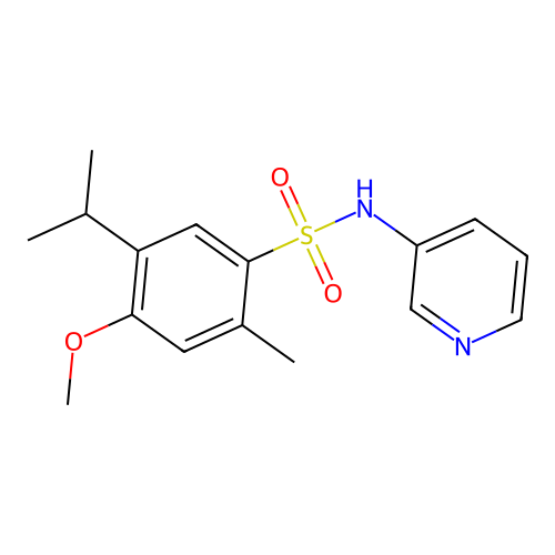 4-methoxy-2-methyl-5-propan-2-yl-N-pyridin-3-ylbenzenesulfonamide structure